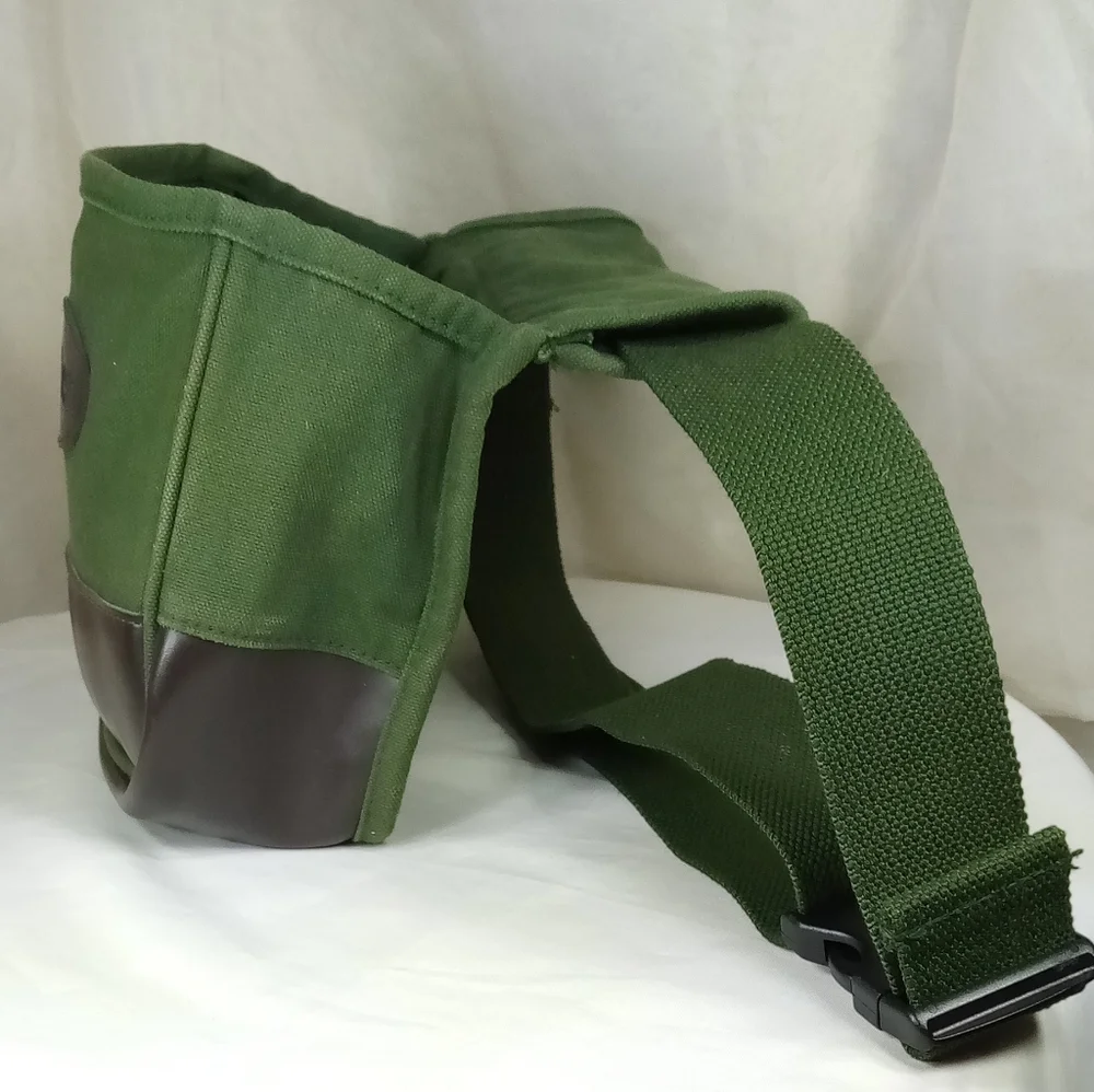 Allen Outdoor Leather Green Canvas Adjustable Utility Pouch Bag Belt